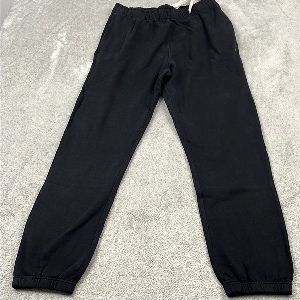 NEW‎ PACT M 100% Organic Cotton Joggers Black Unisex Sweatpants Pockets - Picture 7 of 15